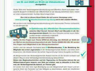 Videokonferenz des Verbandgemeinderates Asbach