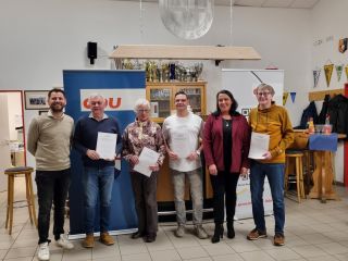 vlnr: Waldemar Komor, Norbert Kramer, Monika Gödtner, Angela Steffen, Dirk Kolling, Rainer Scheer